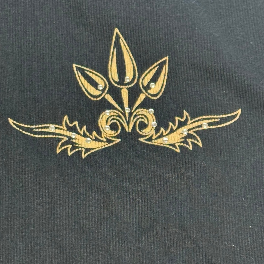 Lapis‎ Anthropologie Black Graphic Tank Top Whimsigoth Fairy 100% Cotton Y2K - Picture 8 of 10
